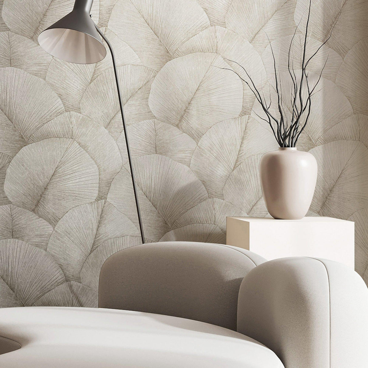 Galerie 34510 Kumano Palm Leaf Beige Wallpaper 34510 Beige Wallpaper