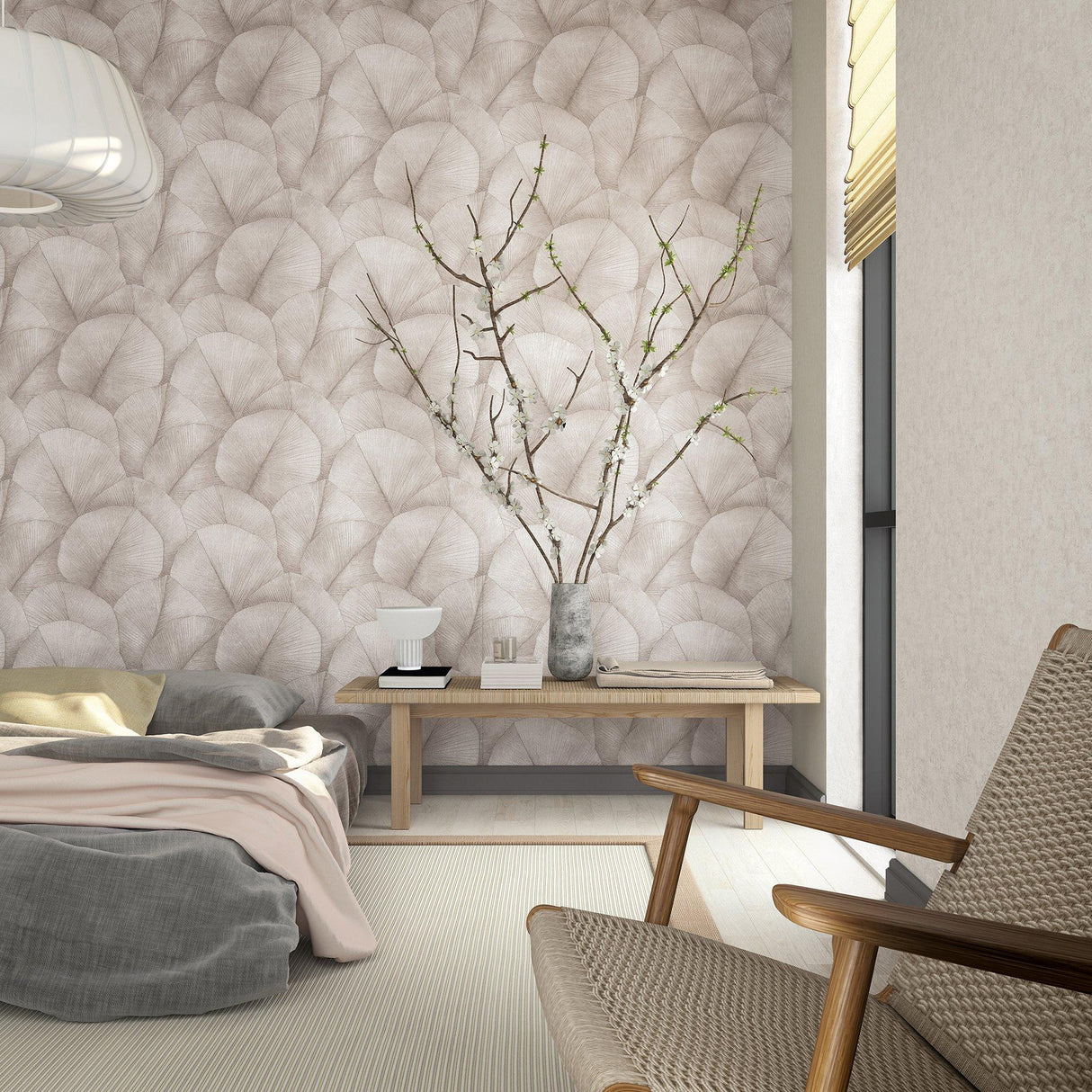 Galerie 34511 Kumano Palm Leaf Pink Wallpaper 34511 Pink Wallpaper