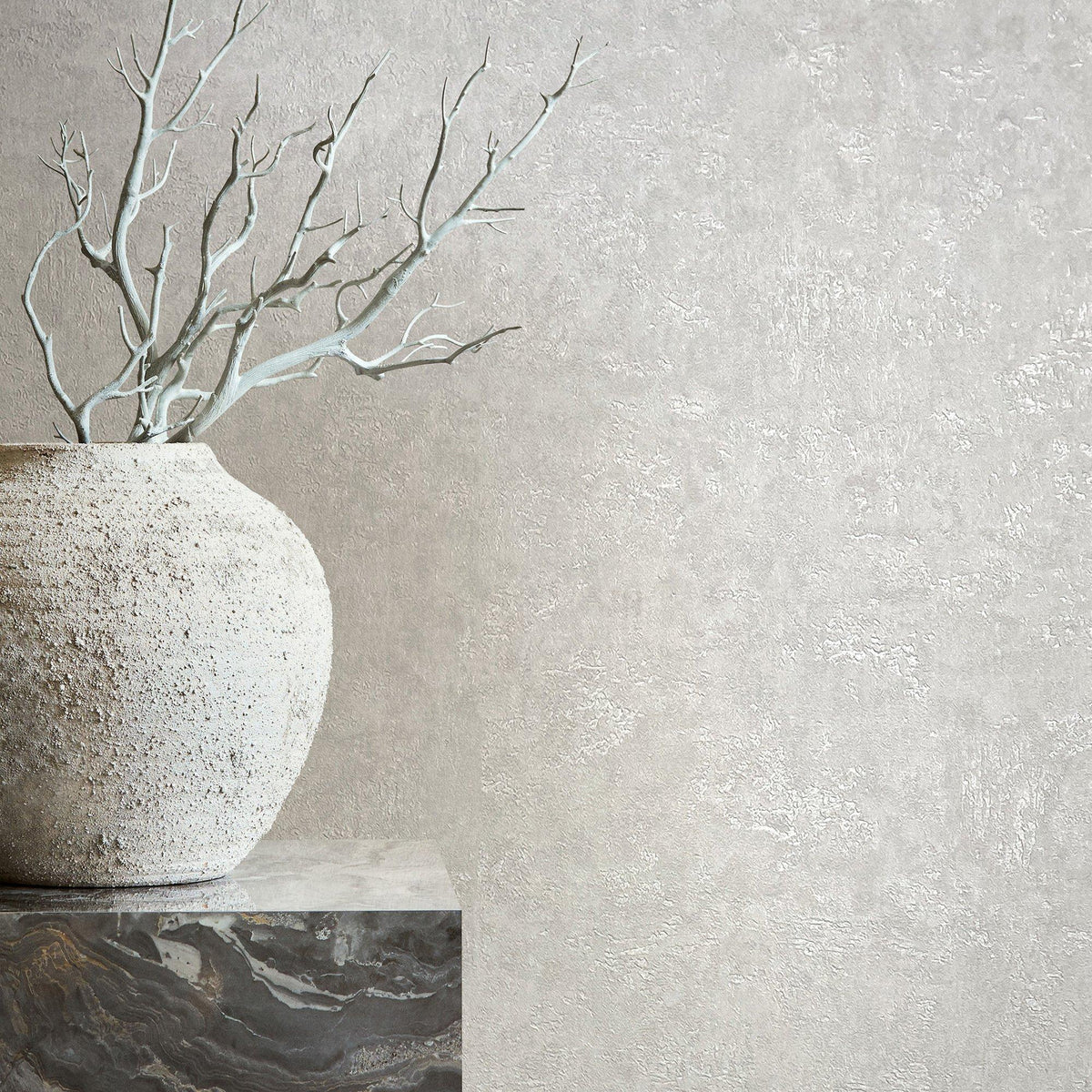 Galerie 34518 Kumano Plaster Silver Grey Wallpaper 34518 Silver Grey Wallpaper