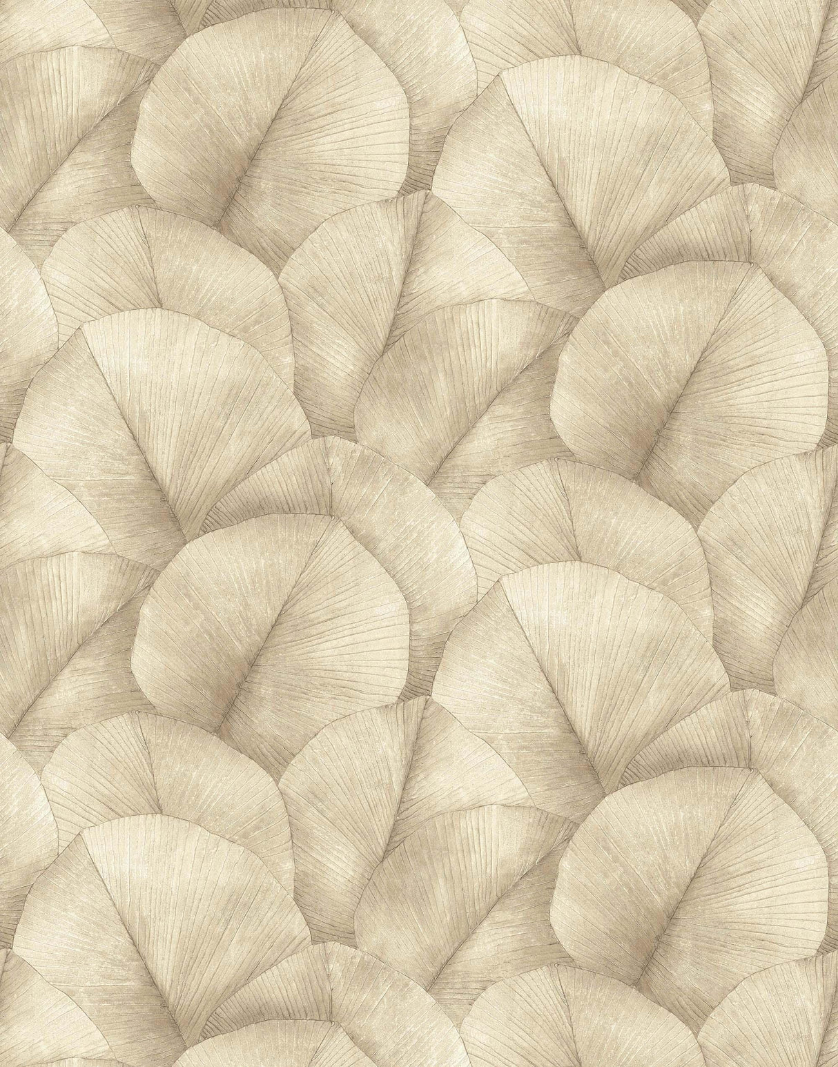 Galerie Repeatable Palm Leaf Mural Beige Wallpaper