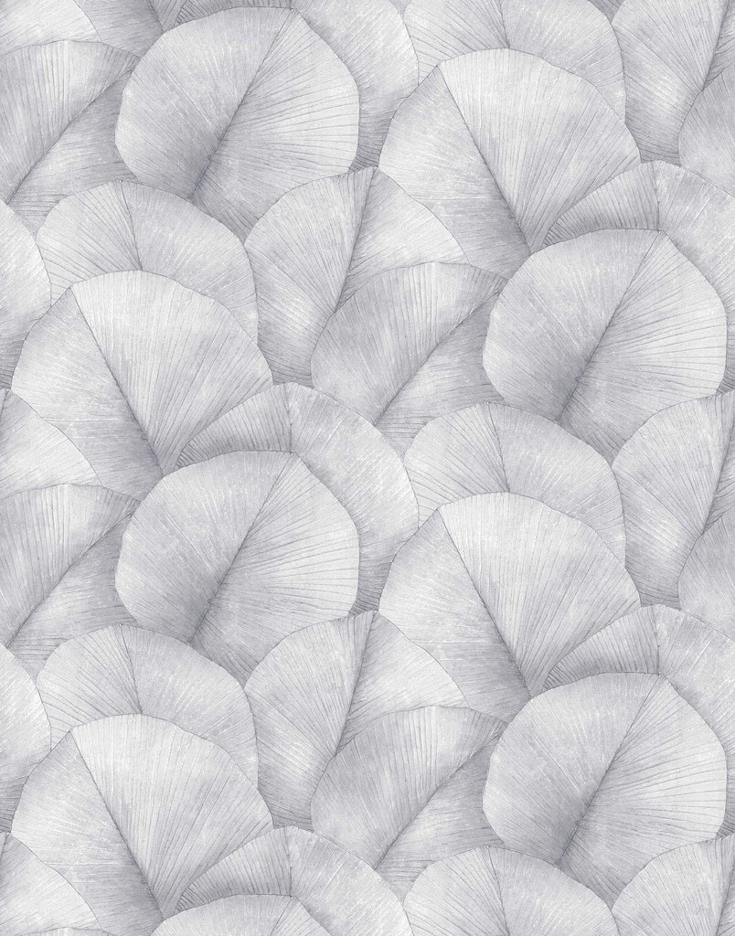 Galerie Repeatable Palm Leaf Mural Silver Grey Wallpaper