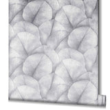 Galerie 34598 Kumano Repeatable Palm Leaf Silver Grey Mural 34598 Silver Grey Mural