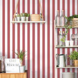 Galerie Awning Stripe Red Wallpaper