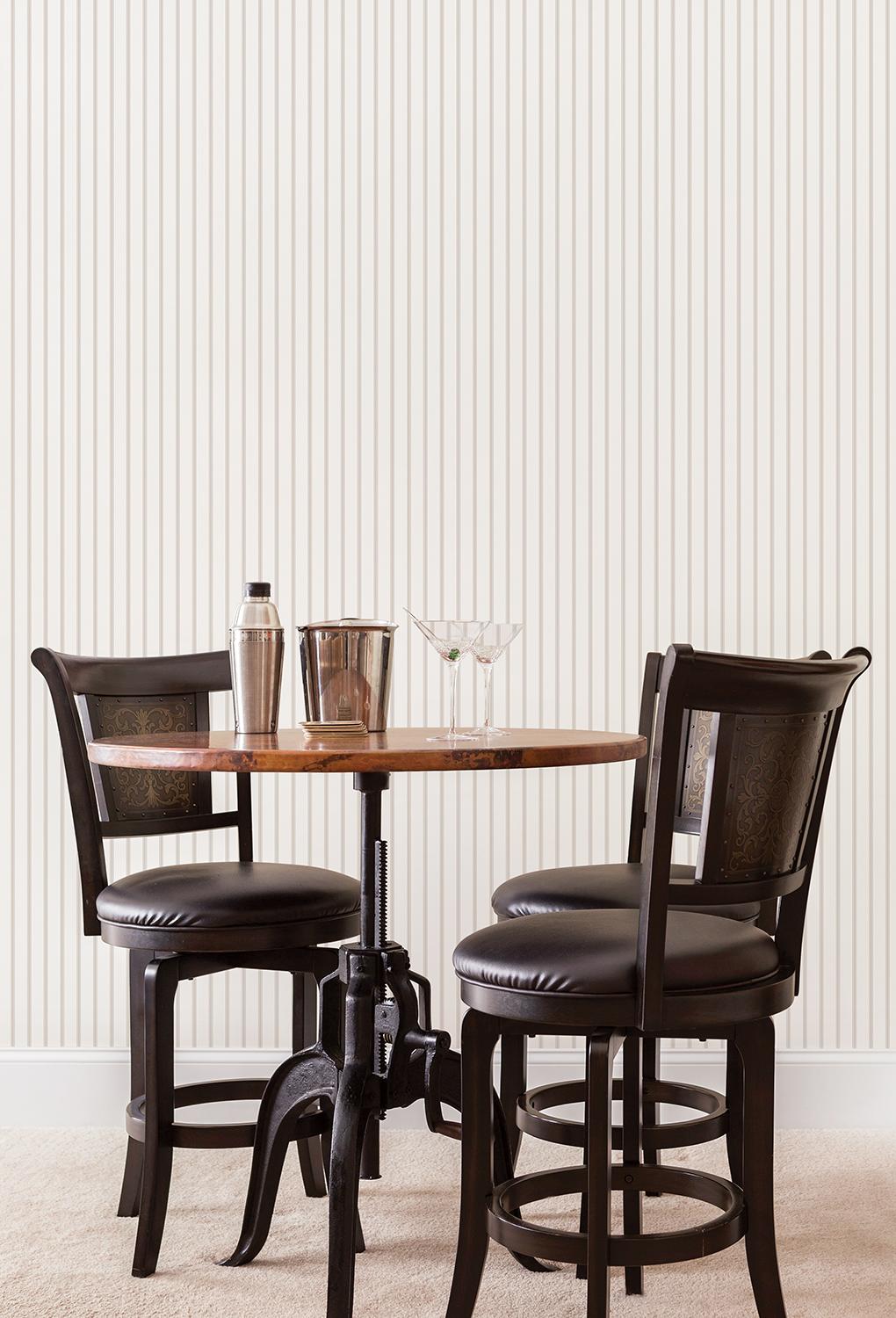 Galerie Napkin Stripe Silver Grey Wallpaper