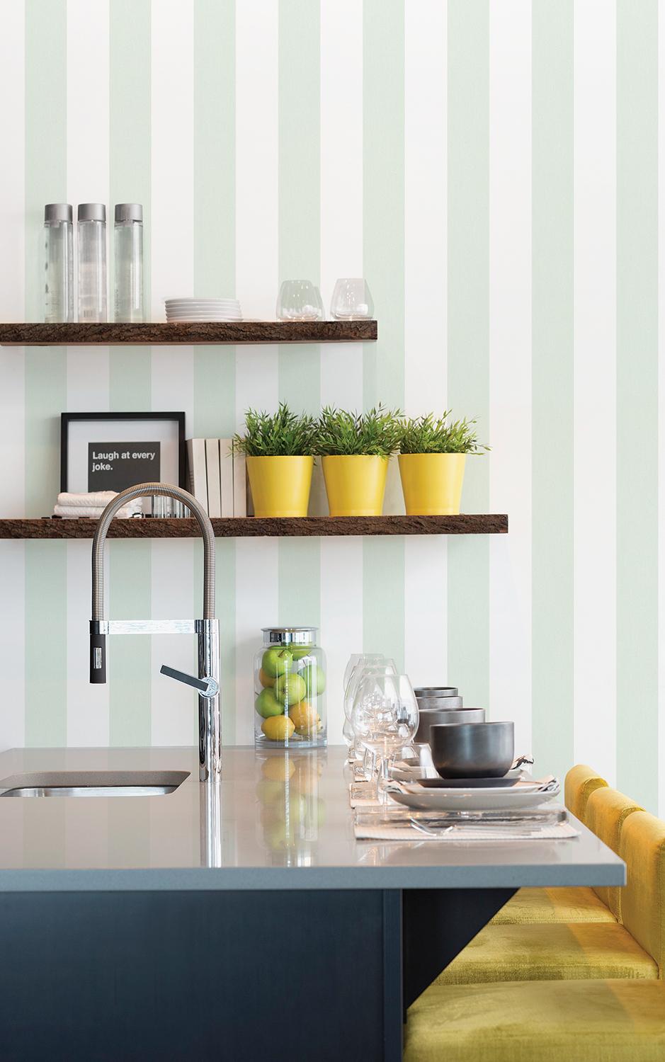 Galerie SURFACE STRIPE Green Wallpaper