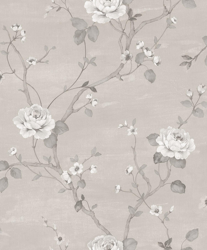Galerie Luisella Floral Silver Grey Wallpaper