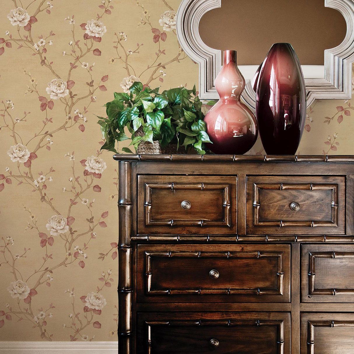 Galerie Luisella Floral Gold Wallpaper