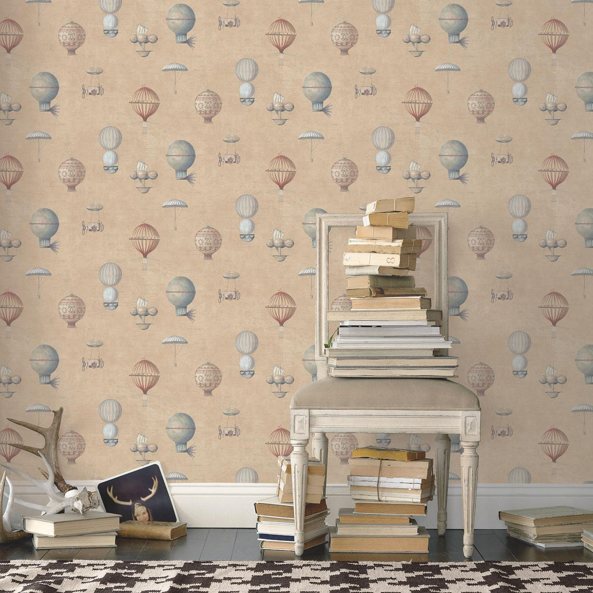 Galerie Air Ships Beige Wallpaper