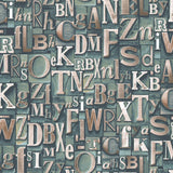 Galerie Block Letters Green Wallpaper