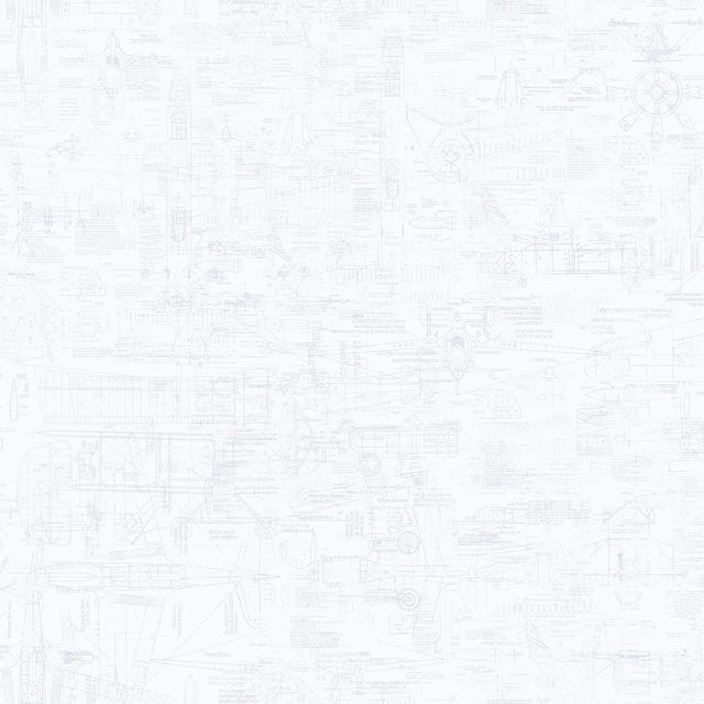 Galerie Blueprint White Wallpaper