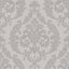 Galerie Silk Damask Silver Grey Wallpaper