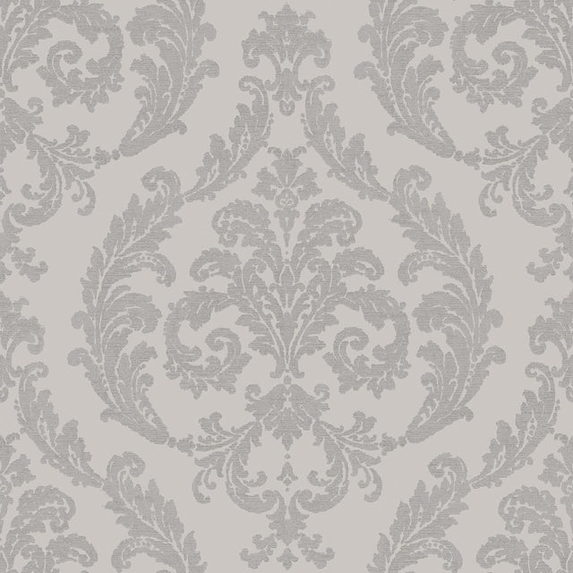 Galerie Silk Damask Silver Grey Wallpaper
