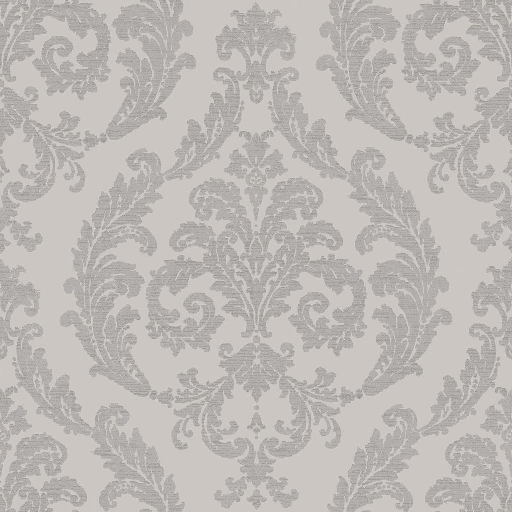 Galerie Silk Damask Silver Grey Wallpaper