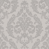 Galerie Silk Damask Silver Grey Wallpaper