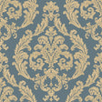 Galerie Silk Damask Blue Wallpaper