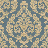 Galerie Silk Damask Blue Wallpaper