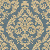 Galerie Silk Damask Blue Wallpaper