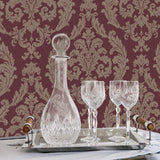 Galerie Silk Damask Red Wallpaper