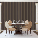 Galerie Silk Stripe Bronze Brown Wallpaper