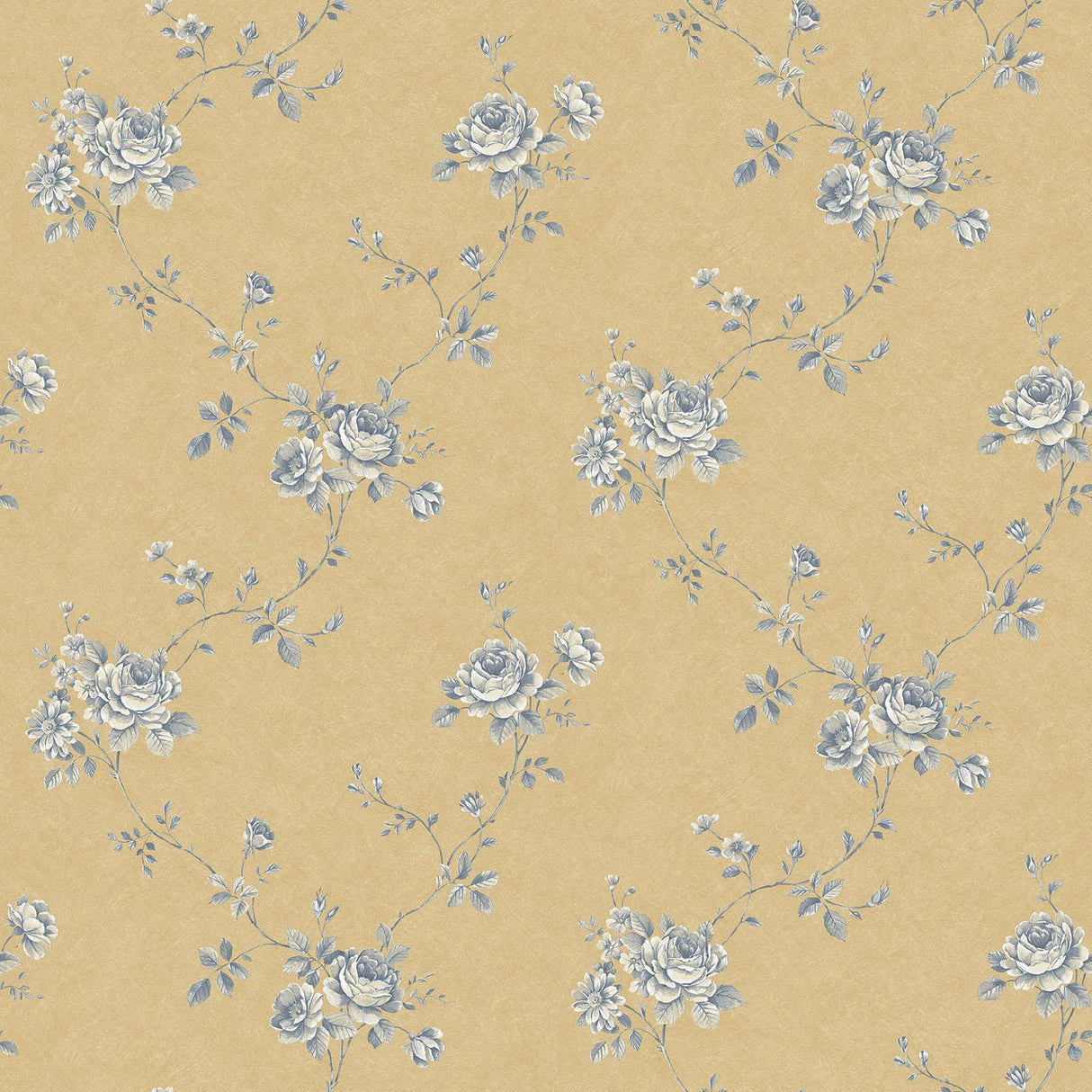 Galerie Turquoise Floral Gold Wallpaper