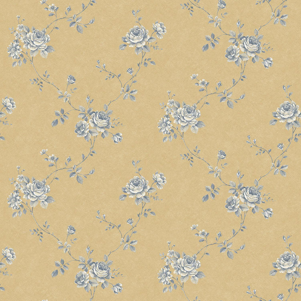 Galerie Turquoise Floral Gold Wallpaper