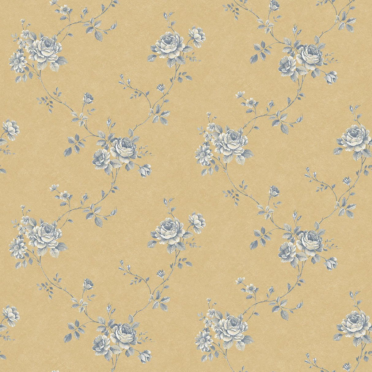 Galerie Turquoise Floral Gold Wallpaper