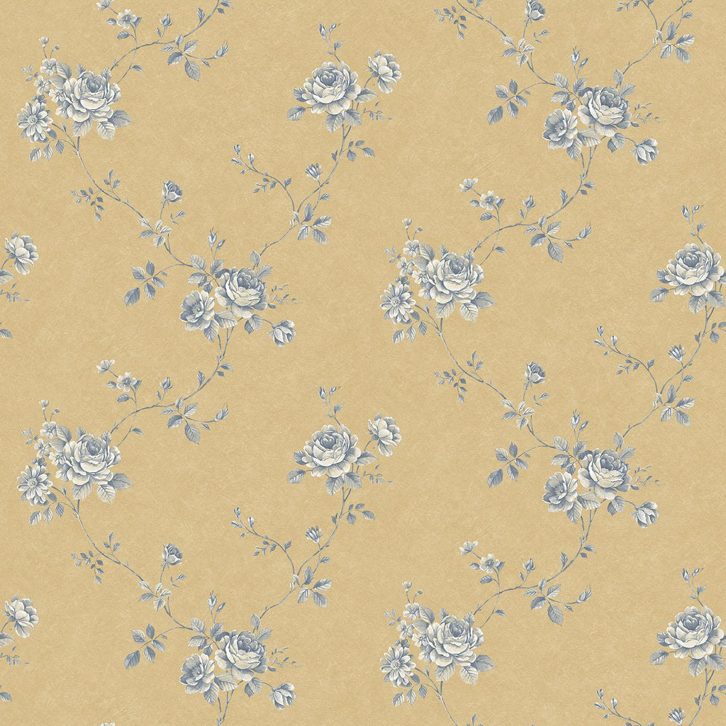 Galerie Turquoise Floral Gold Wallpaper