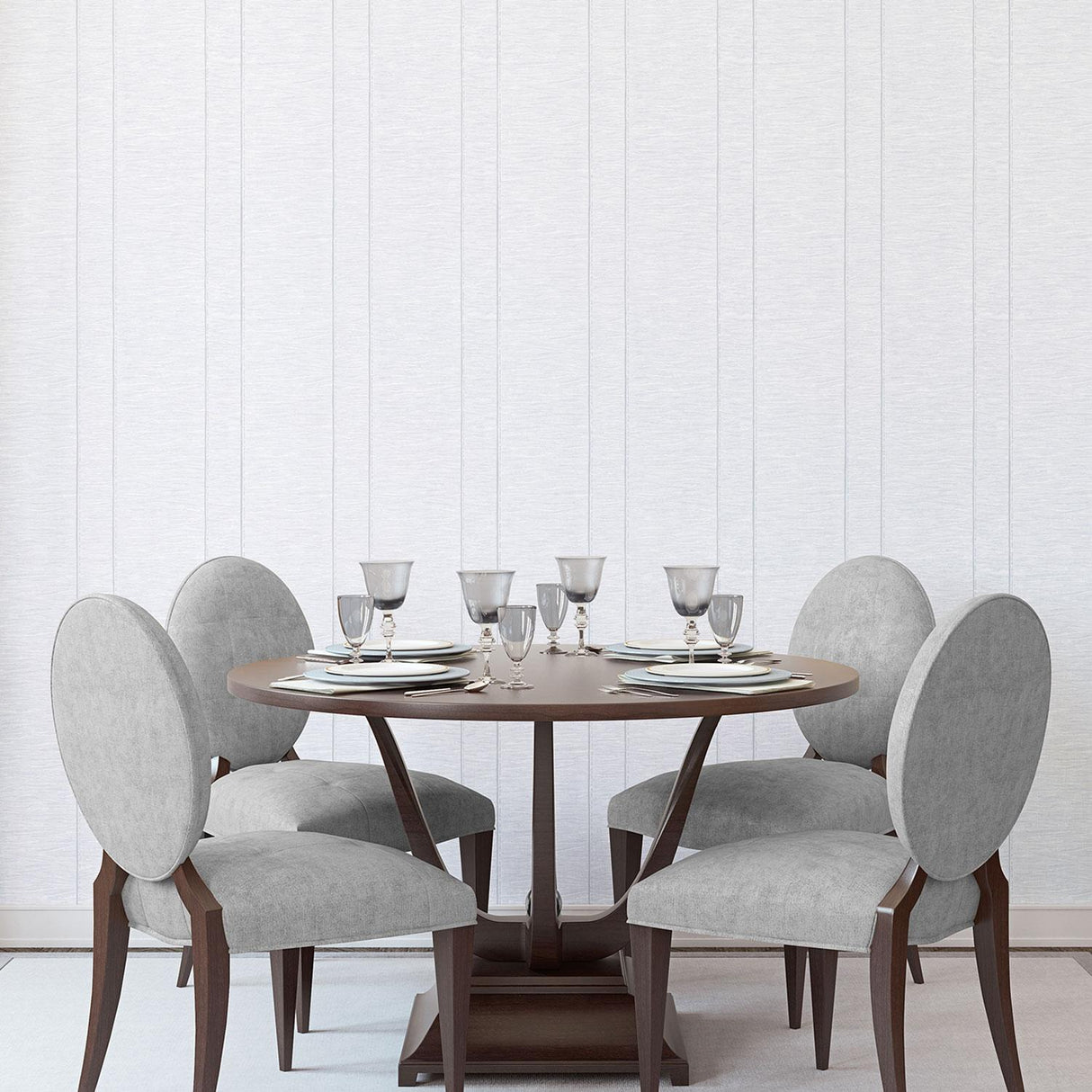 Galerie Pleated Stripe Silver Grey Wallpaper