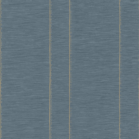 Galerie Pleated Stripe Blue Wallpaper