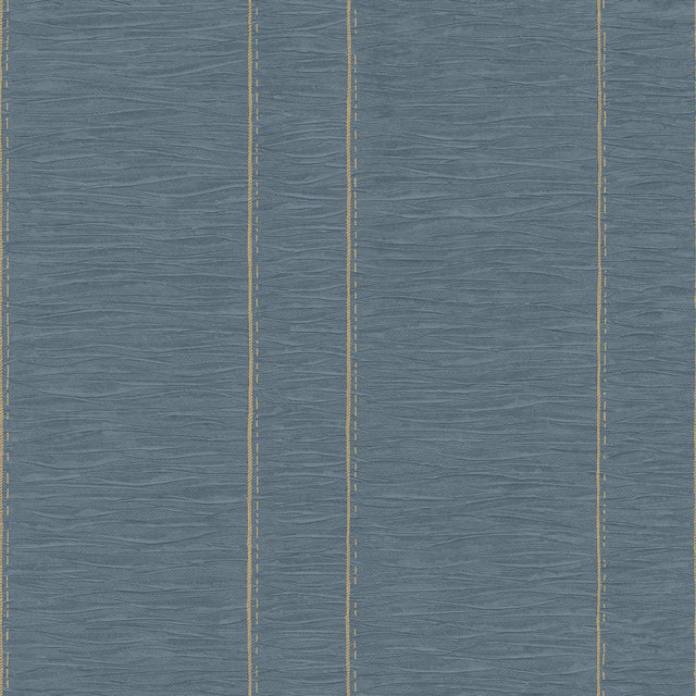 Galerie Pleated Stripe Blue Wallpaper
