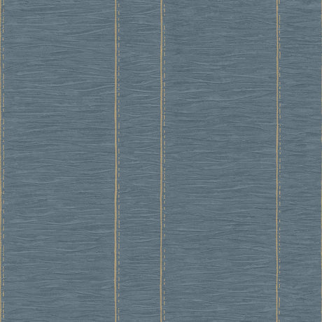Galerie Pleated Stripe Blue Wallpaper