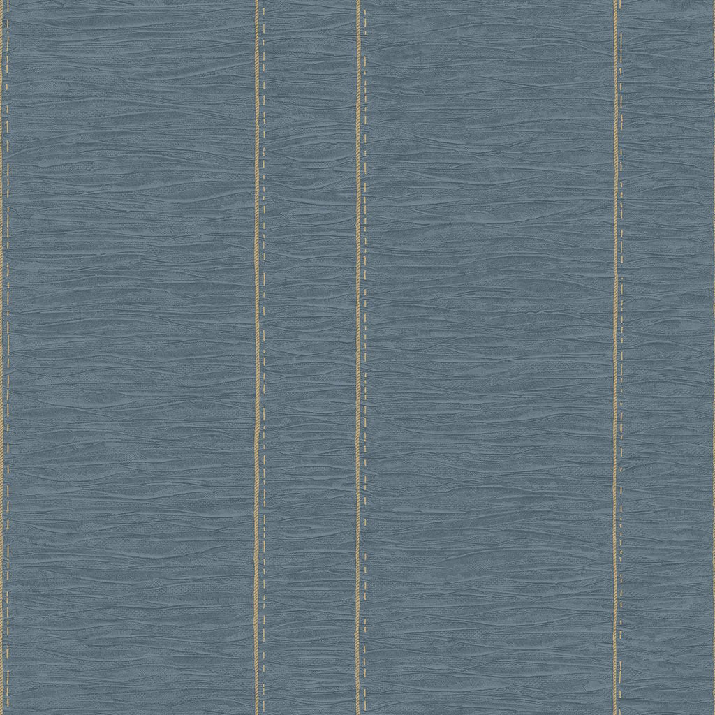 Galerie Pleated Stripe Blue Wallpaper