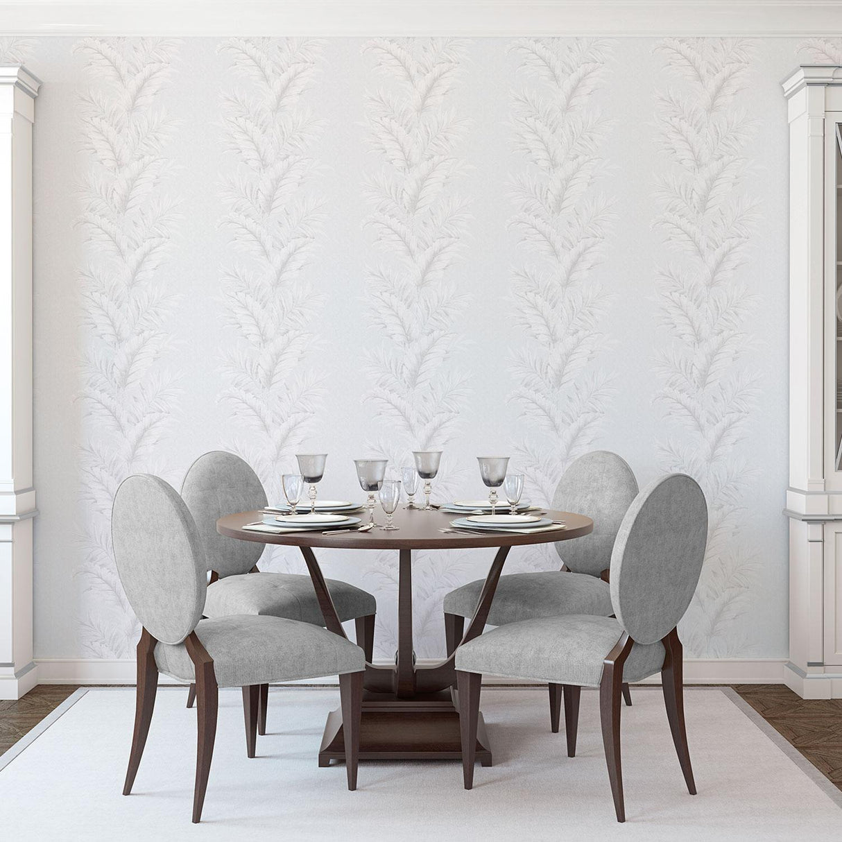 Galerie Fern Silver Grey Wallpaper