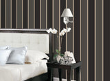 Galerie FORMAL STRIPE Bronze Brown Wallpaper