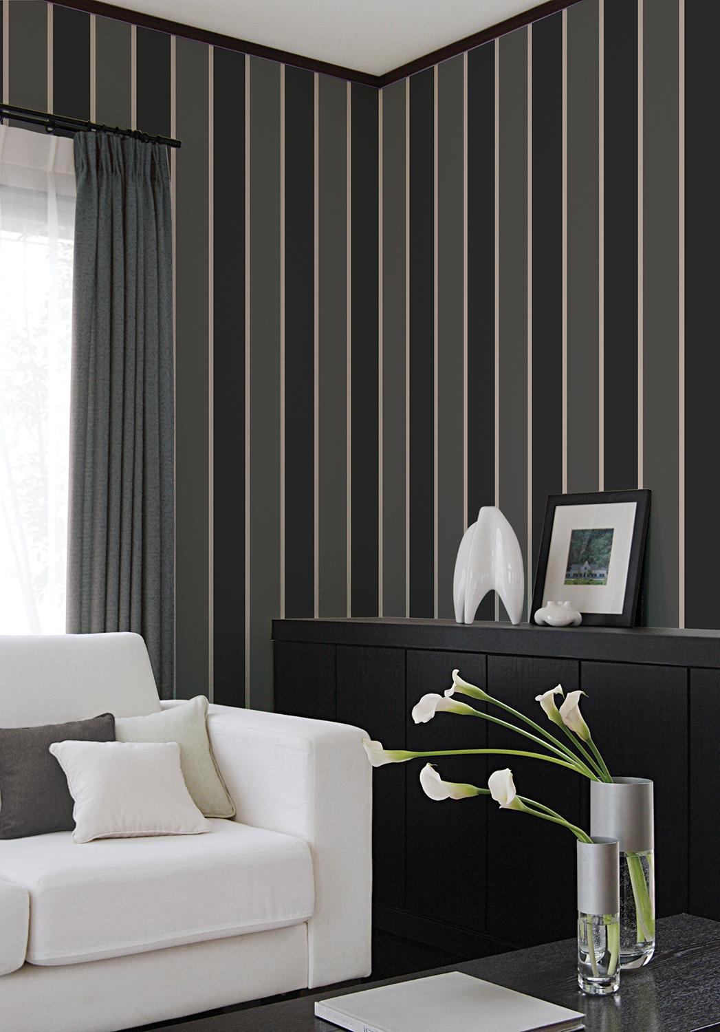 Galerie FORMAL STRIPE Bronze Brown Wallpaper