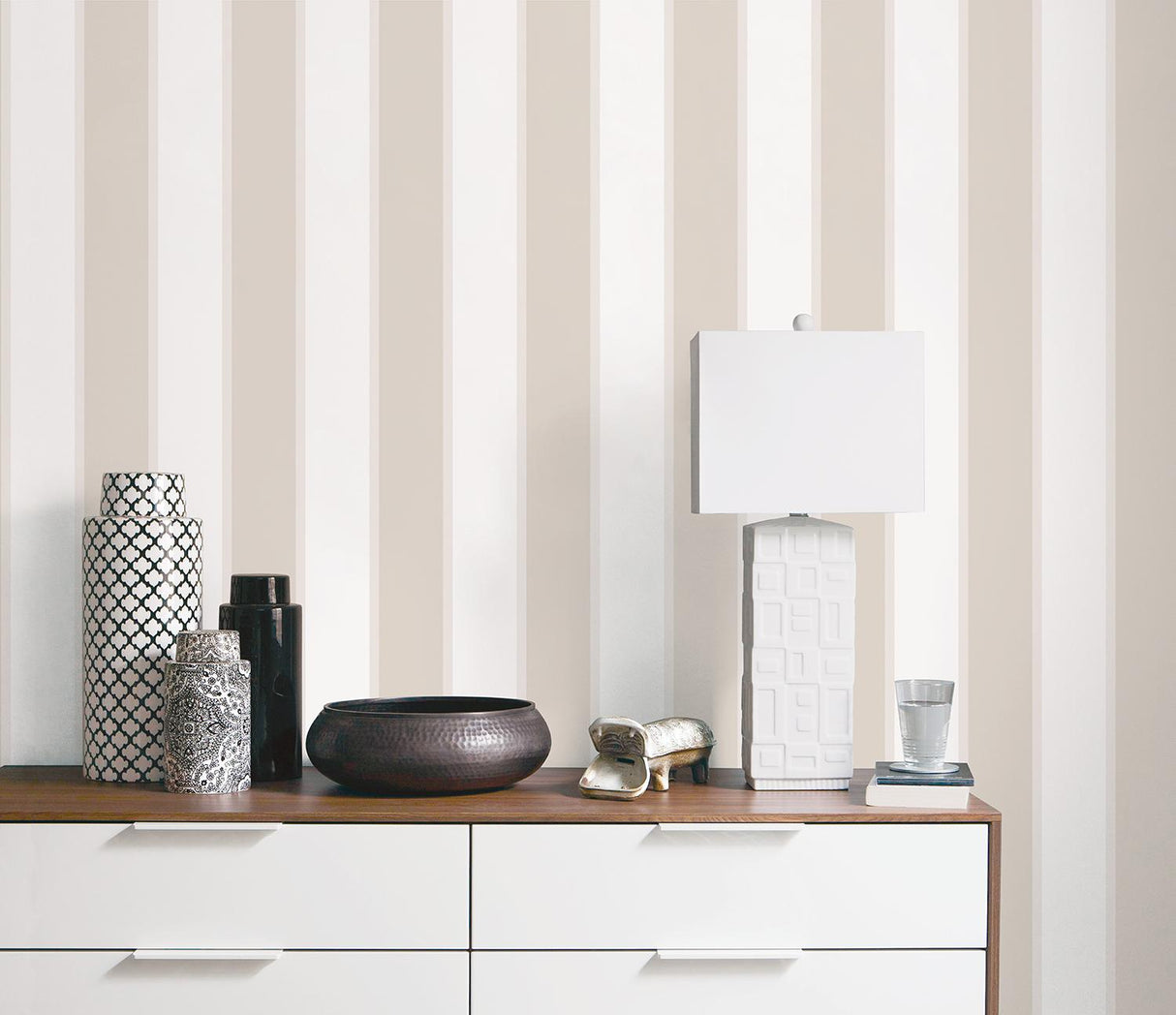 Galerie FORMAL STRIPE Beige Wallpaper
