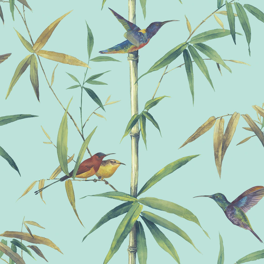 Galerie Humming Birds Blue Wallpaper
