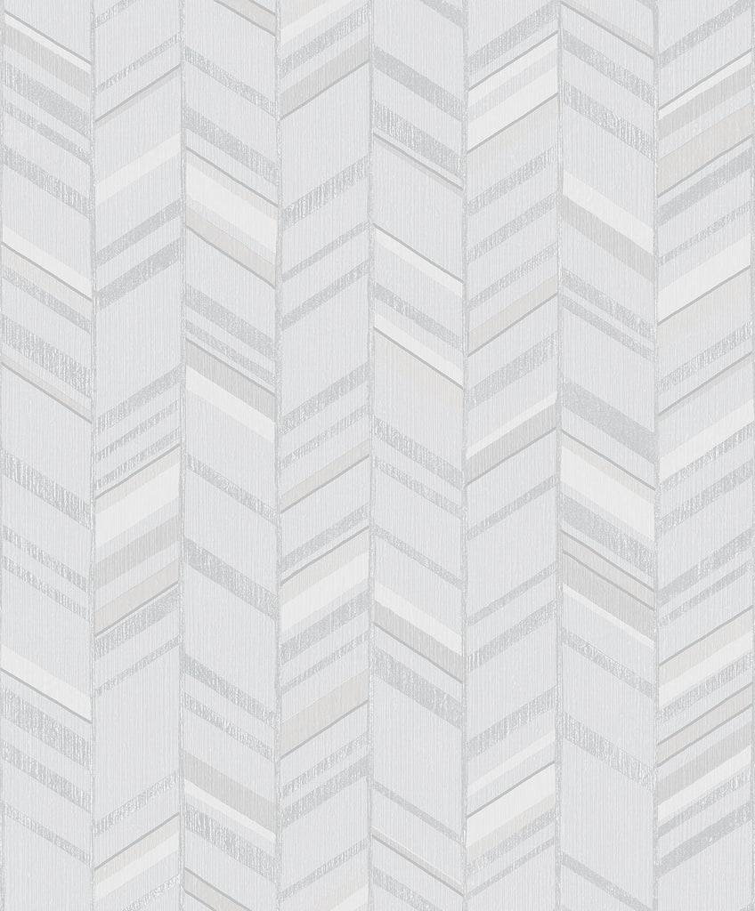 Galerie Glitter Chevrons Silver Grey Wallpaper