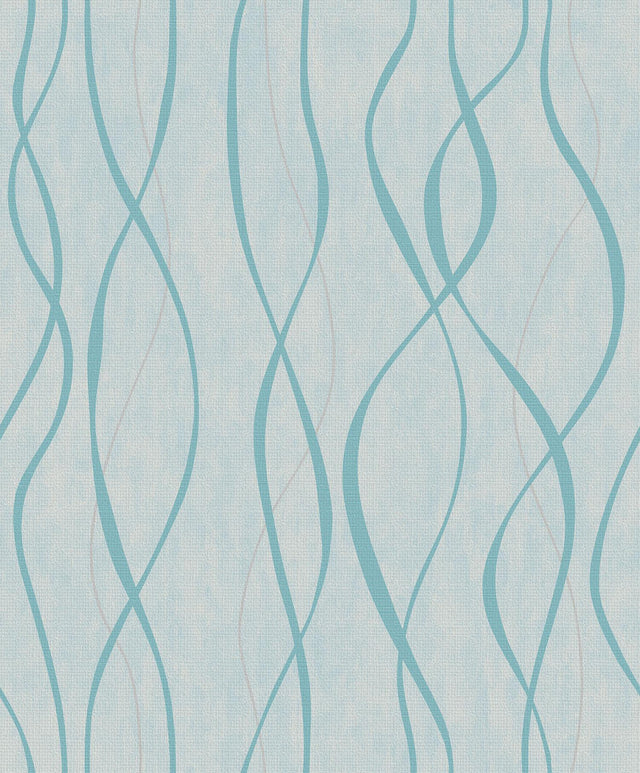 Galerie Glitter Ribbons Blue Wallpaper