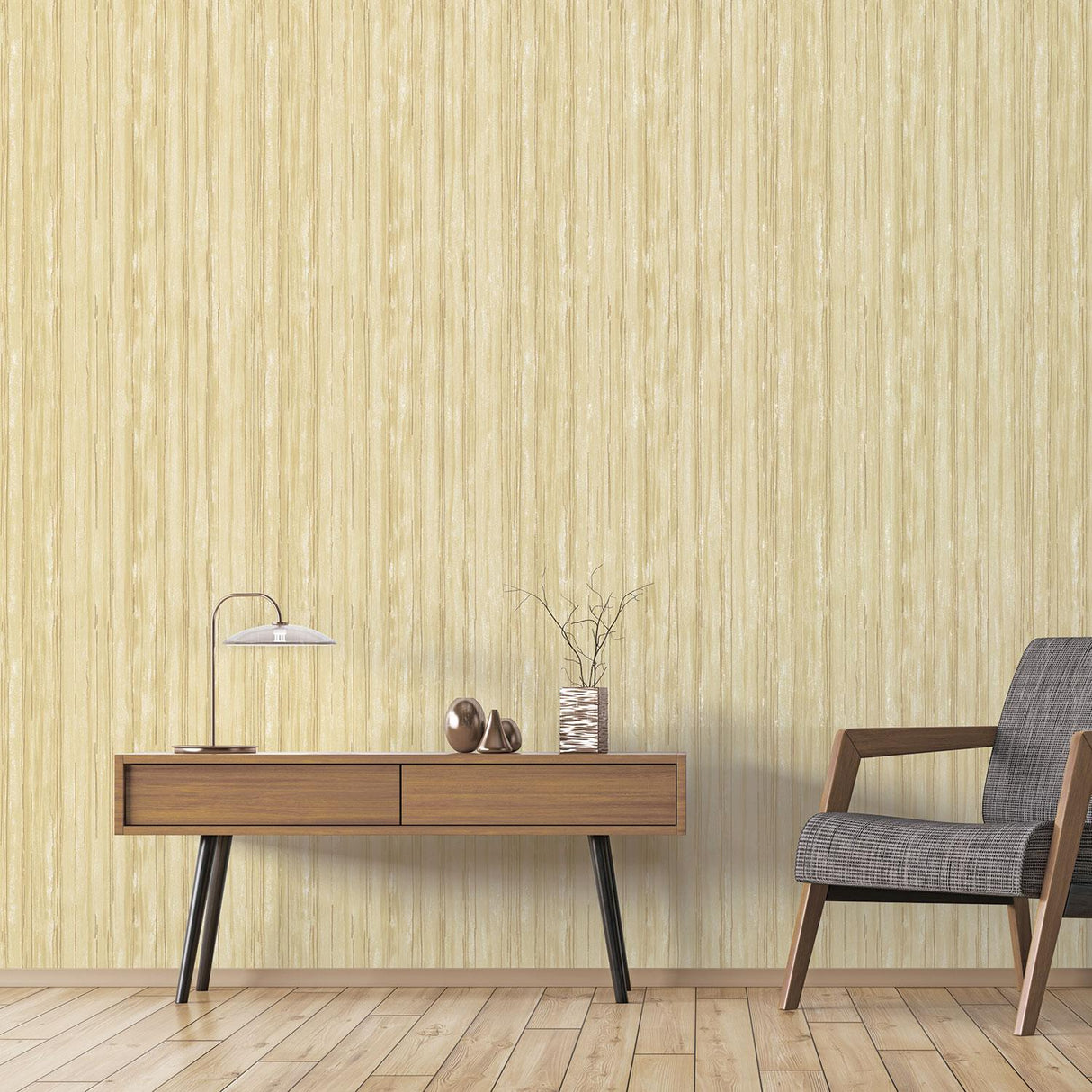 Galerie Glitter Stripe Gold Wallpaper