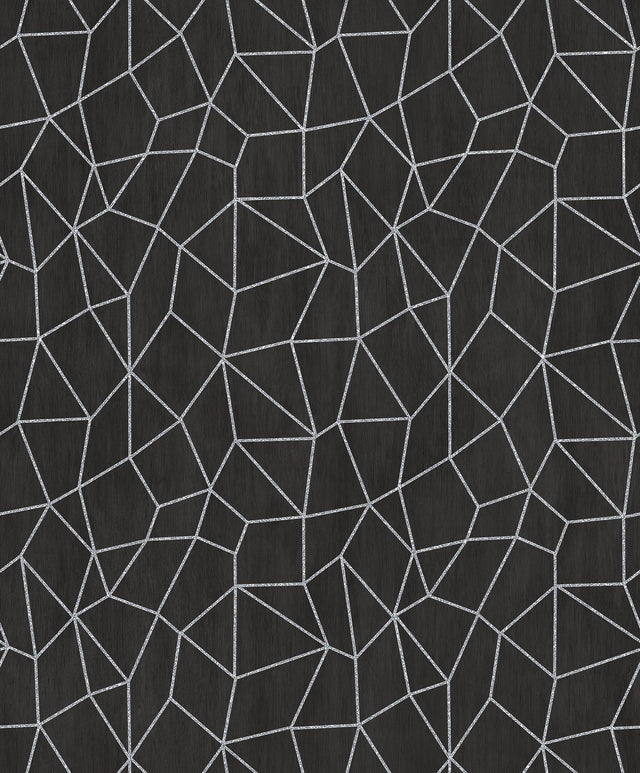 Galerie Glitter Web Black Wallpaper
