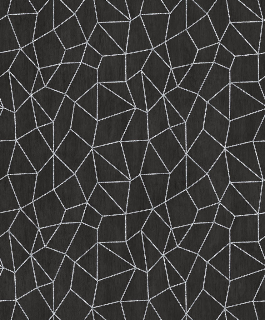 Galerie Glitter Web Black Wallpaper