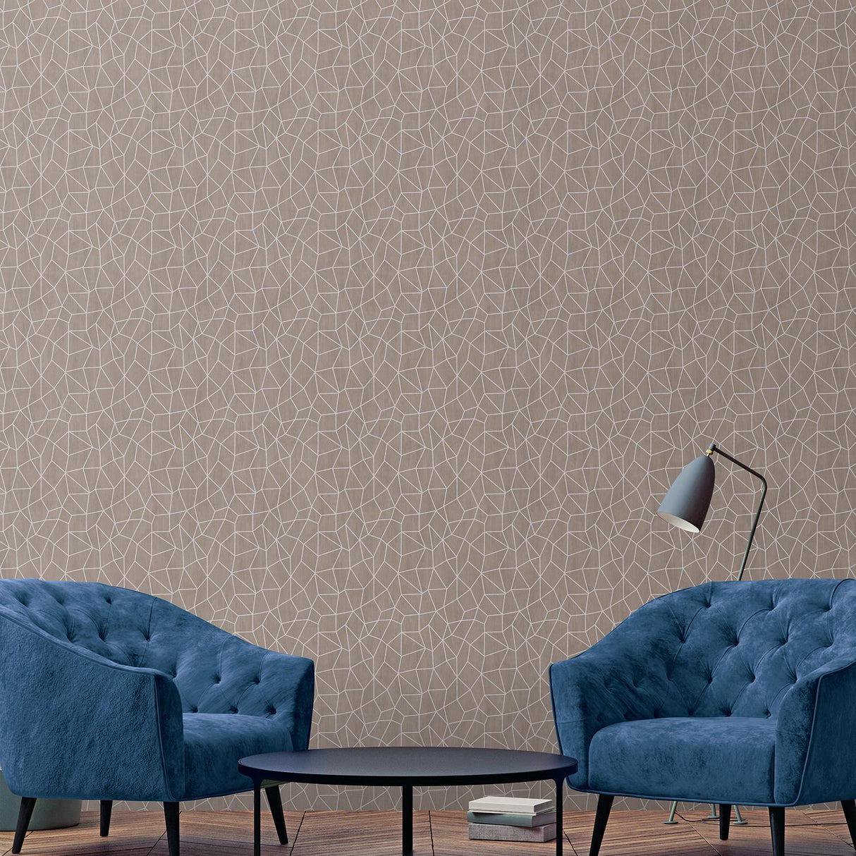 Galerie Glitter Web Silver Grey Wallpaper