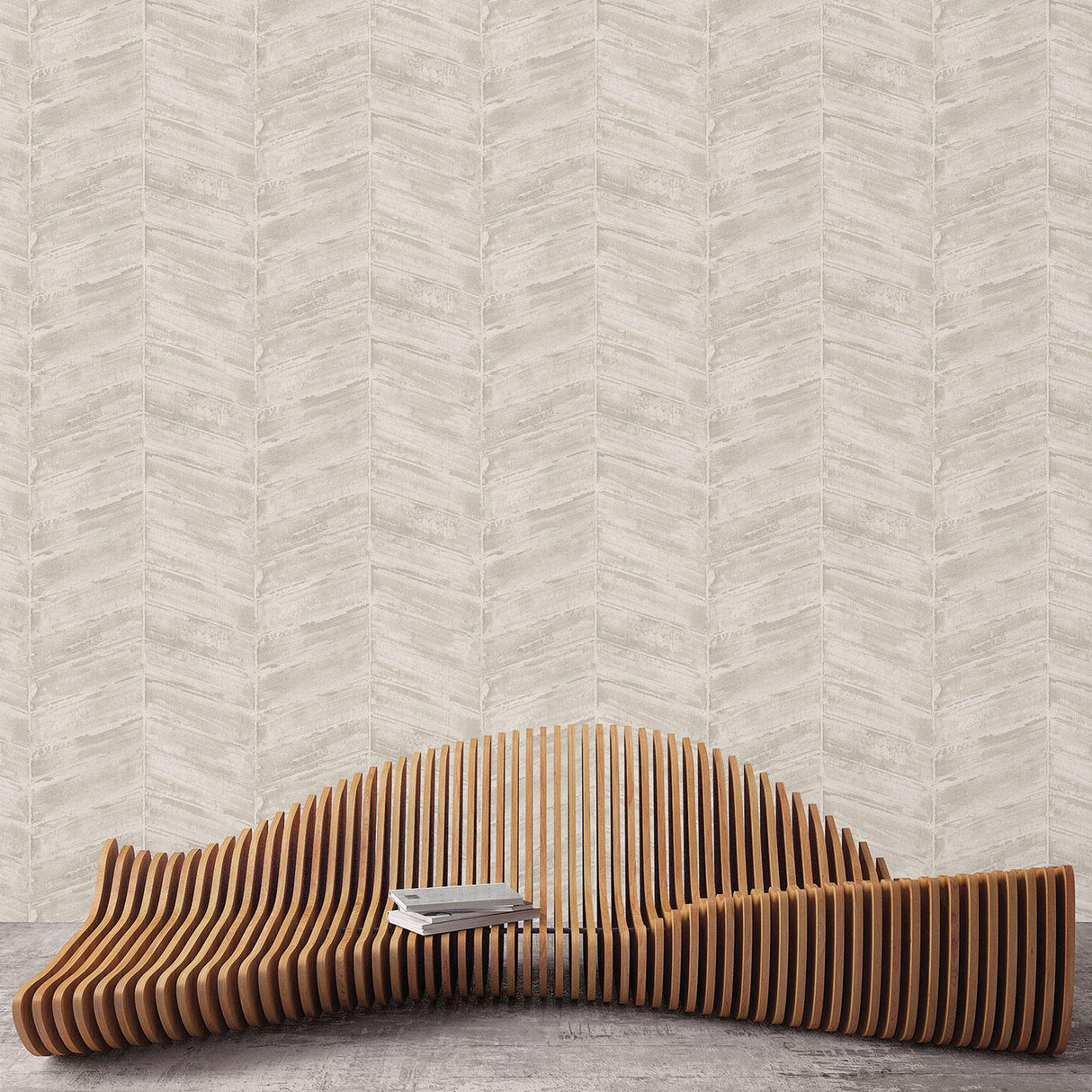 Galerie Chevron Beige Wallpaper