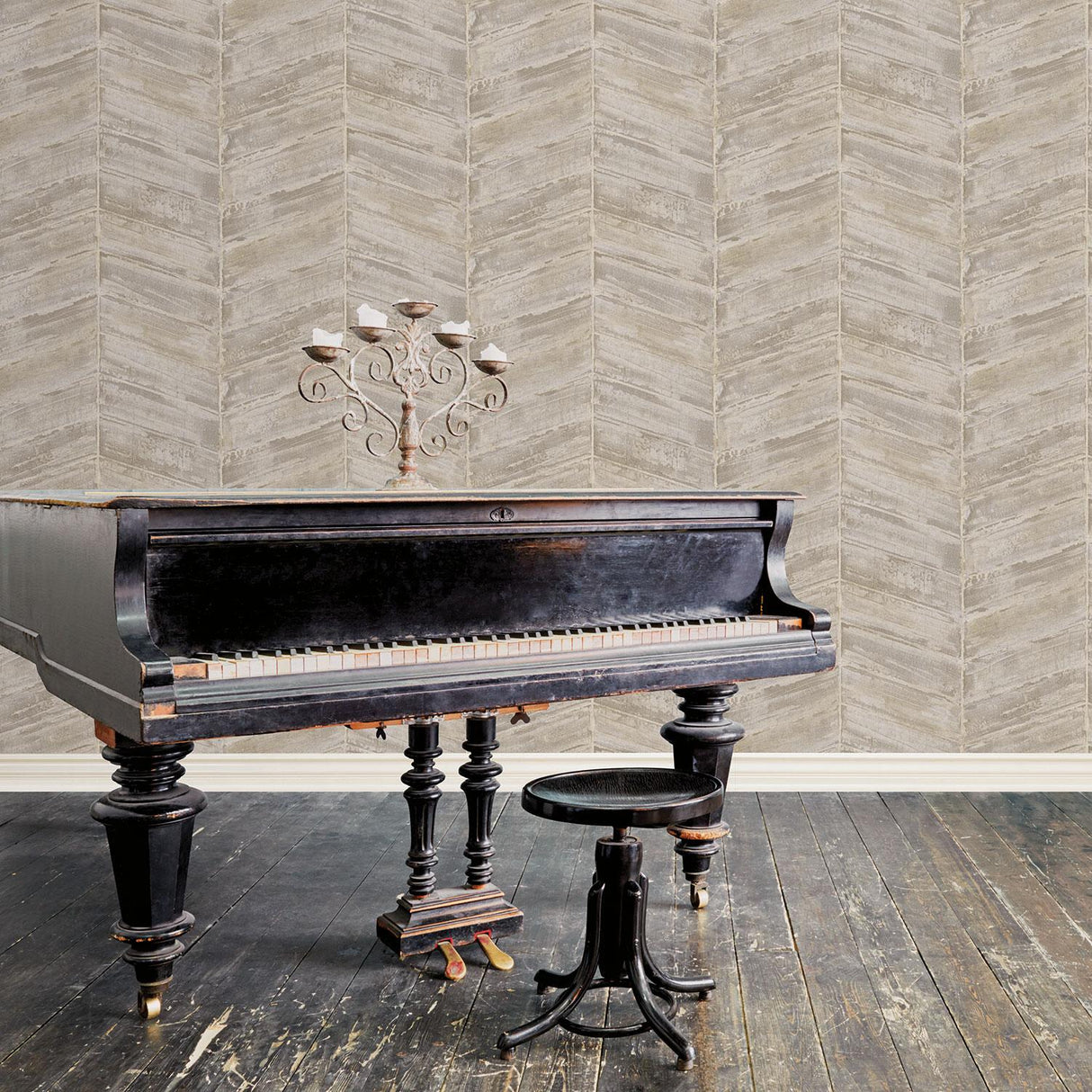 Galerie Chevron Bronze Brown Wallpaper