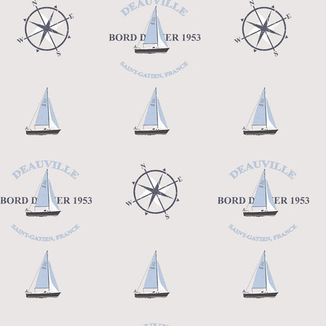 Galerie Deauville Boat Motif Beige Wallpaper