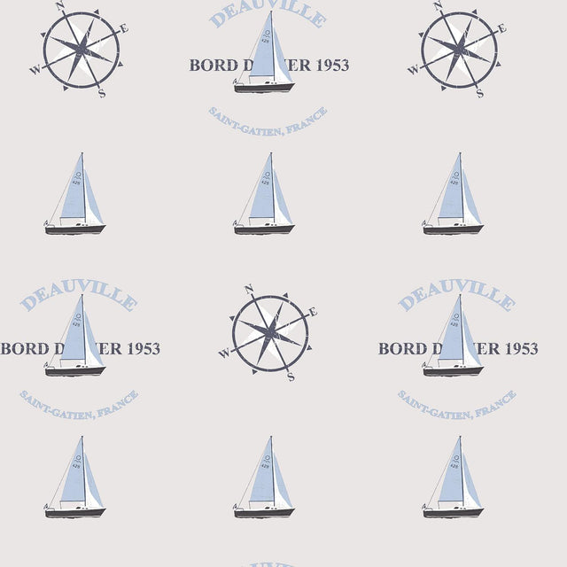 Galerie Deauville Boat Motif Beige Wallpaper