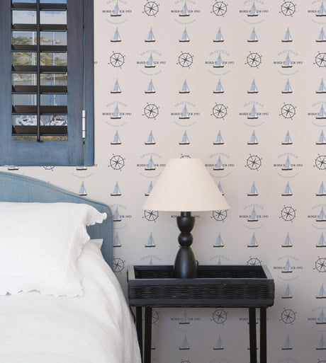 Galerie Deauville Boat Motif Beige Wallpaper