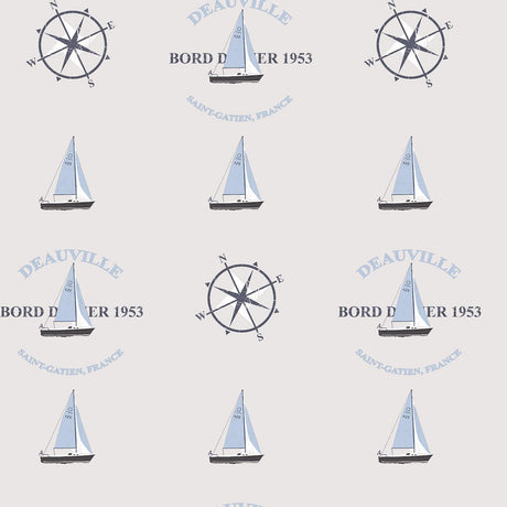 Galerie Deauville Boat Motif Beige Wallpaper