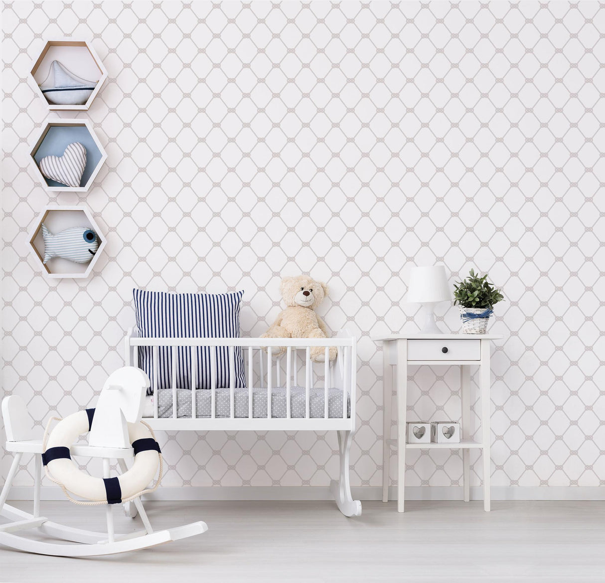 Galerie Nautical Rope Silver Grey Wallpaper
